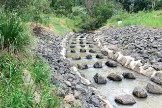 NATURAL ENVIRONMENT: Rock ramp fishways provide connectivity, allowing native fish to move freely to upstream habitats, where it is hoped they will flourish.