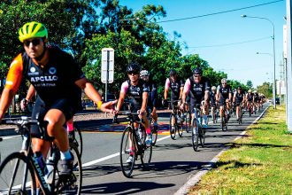 GAINING TRACTION: Business leaders pedalled 800km to raise funds for mentoring young people.