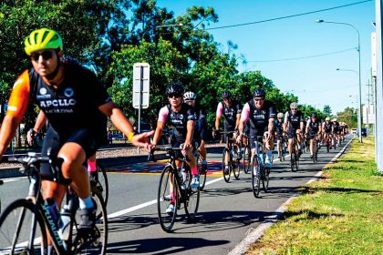 GAINING TRACTION: Business leaders pedalled 800km to raise funds for mentoring young people.