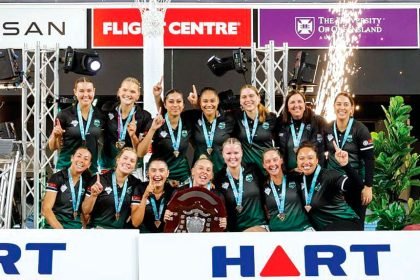 CHAMPION TEAM: The Ipswich Jets celebrate their premiership victory.