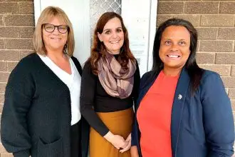 Three strong community leaders partnering for city’s vulnerable: Donna Cavanagh, Hayley Dunikowski and Cr Pye Augustine.