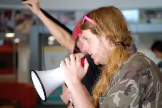 Director Dustin Schmidt behind the camera.