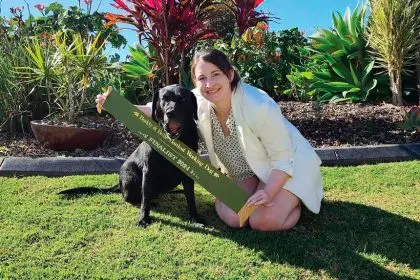 BARKING BRILLIANT: Baloo is a lifesaver for Dani Stevens.