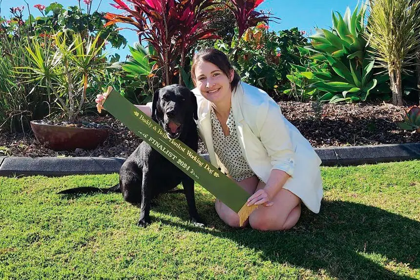 BARKING BRILLIANT: Baloo is a lifesaver for Dani Stevens.