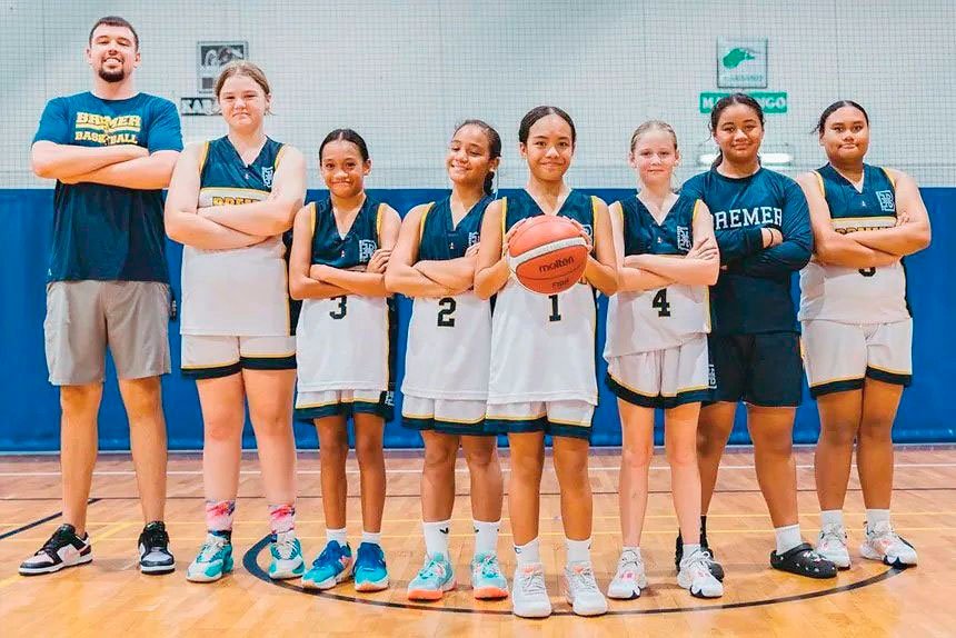 Director of basketball James Ringholt with some of the booming talent growing in our region.