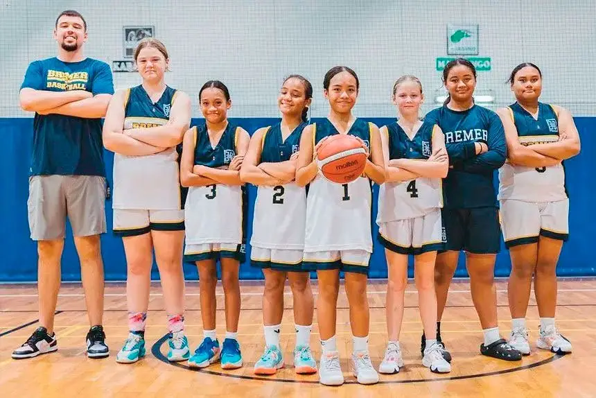 Director of basketball James Ringholt with some of the booming talent growing in our region.