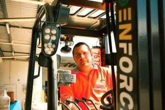 FEELING SUPPORTED: Carl loves his job and gives it everything he’s got.