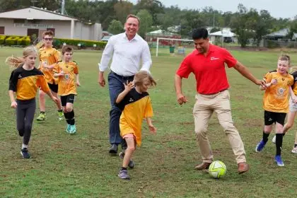 PLAYING TO WIN: Lance McCallum and Steven Miles commit to funding.