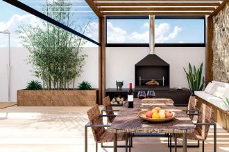 Install an outdoor bar or kitchen and choose weather-resistant furniture.