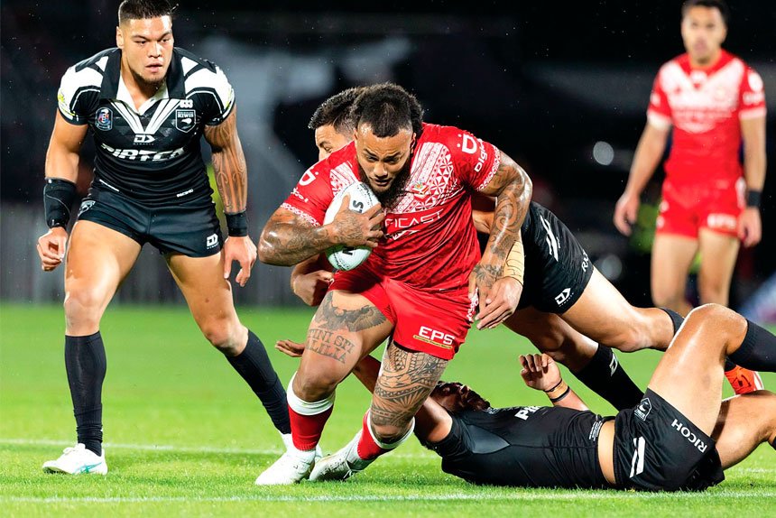 Tongan prop Addin Fonua-Blake during the Men’s Pacific Championships match between the New Zealand Kiwis and Tonga XIII at Go Media Stadium in Auckland. PHOTO: AAP Image/Brett Phibbs, via Photosport