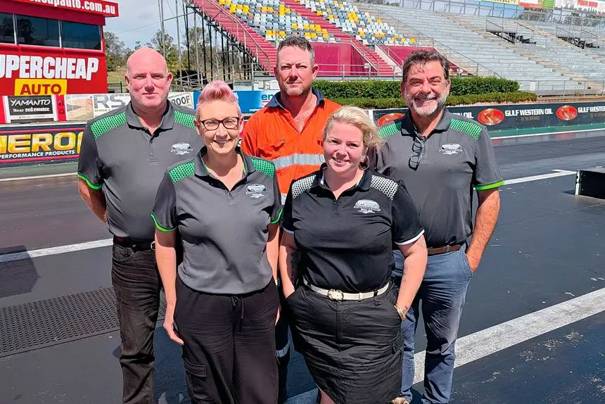 Proud new team at Willowbank Raceway.