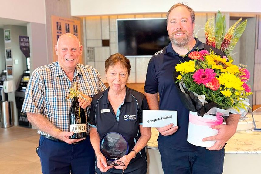 Mavis Humphreys celebrates 40 years of service at Brothers Leagues Club.