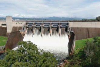 CONTROLLED RELEASE: Heavy recent rainfall has meant local dams are full.