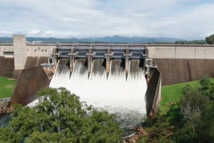 CONTROLLED RELEASE: Heavy recent rainfall has meant local dams are full.