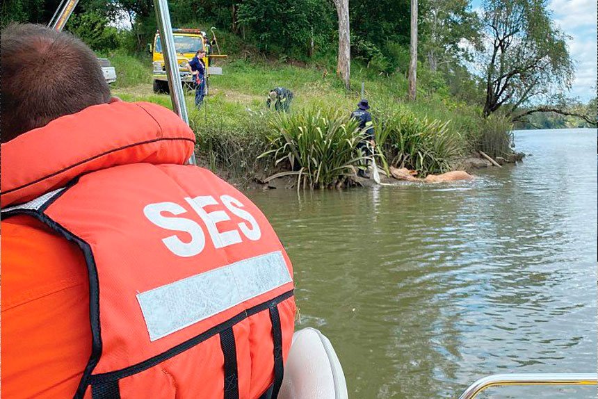 FRONT AND CENTRE: The SES was in the thick of things.
