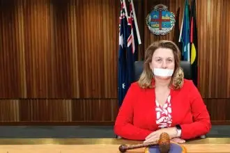 GAG ATTEMPT: Mayor Teresa Harding provided this image to highlight her thoughts on attempts to silence her.