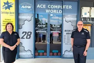 Proud owners Noel and Janet Roberts celebrate 25 years of business.