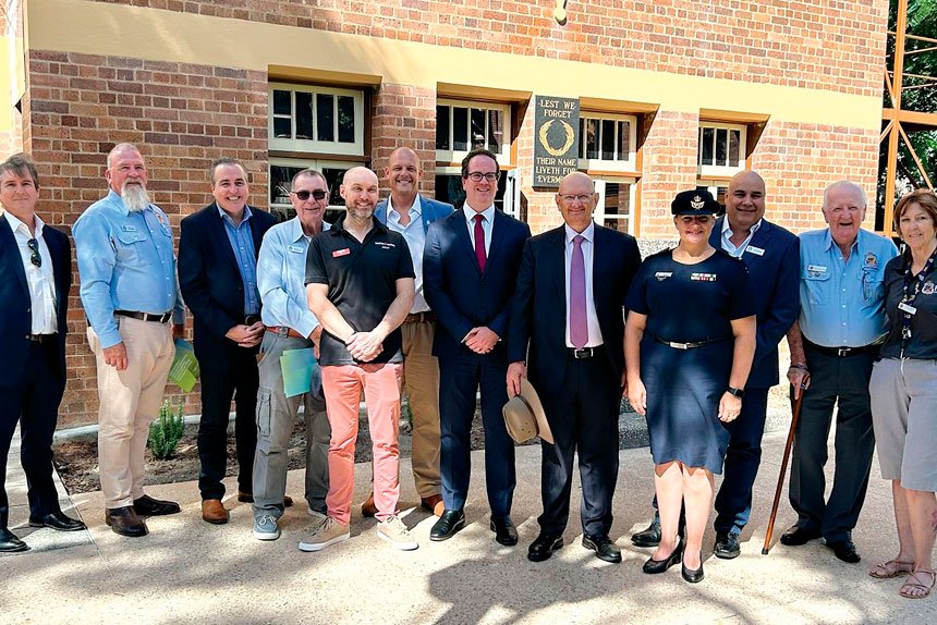 FLASHBACK: The funding announcement last year – among those attending were Minister Matt Keogh, Federal Member for Blair Shayne Neumann, and Ipswich RSL Sub-Branch Secretary Debbie Wadwell.