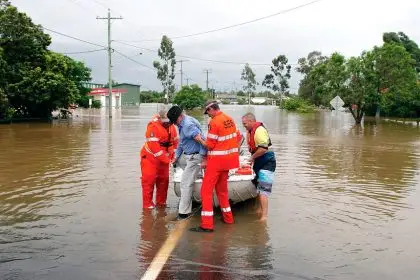 AND...ACTION: Actor John Tiplady was assisted in similar circumstances to this unrelated SES rescue.