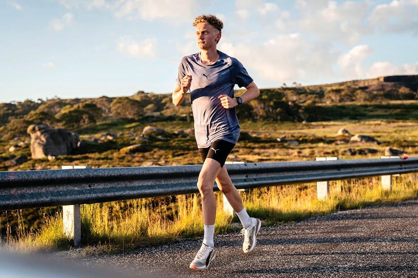 IN HIS STRIDE: Jude Thomas has his sights set on personal best times.