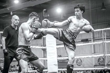 JUST CRUZING: Queensland Muay Thai champion Cruz Saengsourinh-Saunders in action.