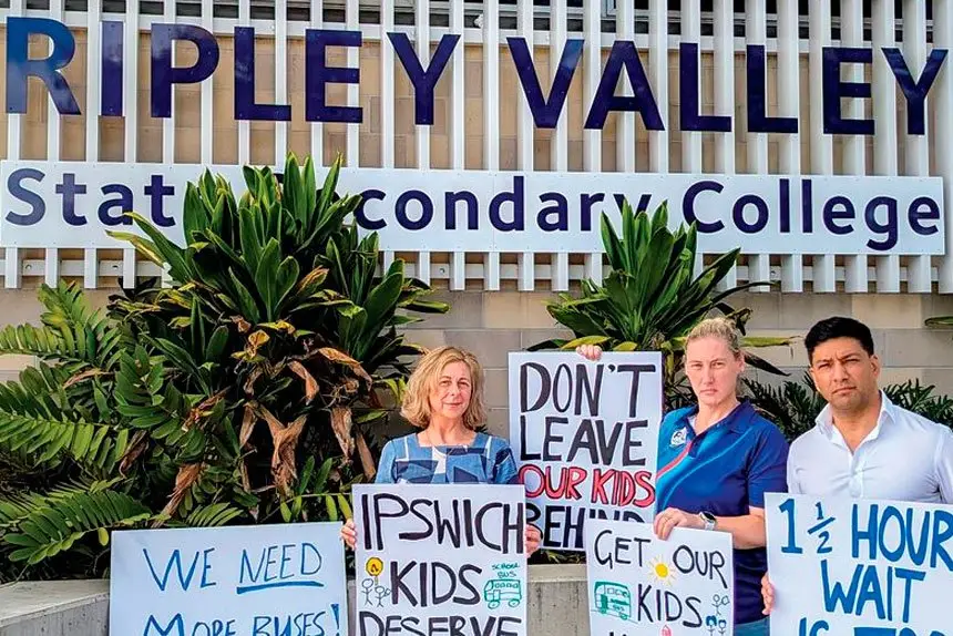 State Members Lance McCallum (Bundamba) and Jennifer Howard (Ipswich) with P&C President Sarah Yarham.