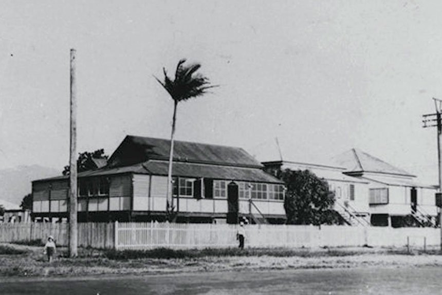 THE WAY IT WAS: Older children were often relegated to sleeping in enclosed verandas, like on this house in Cairns in 1927. PHOTO: State Library Queensland