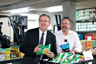 FUNDING PLEDGE: LNP candidate for Blair, Carl Mutzelburg (right) with Senator Paul Scarr.