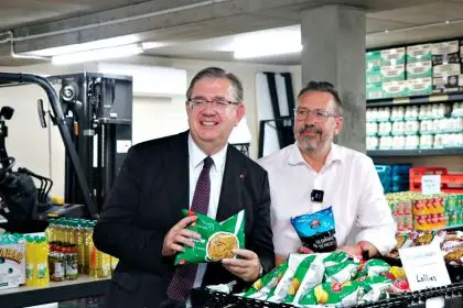 FUNDING PLEDGE: LNP candidate for Blair, Carl Mutzelburg (right) with Senator Paul Scarr.