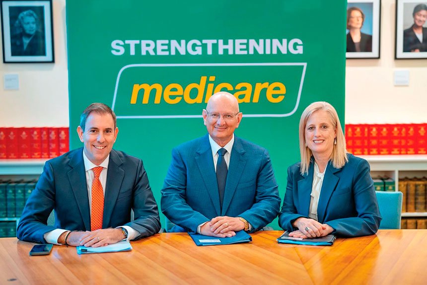 Federal Member for Blair Shayne Neumann with Treasurer Jim Chalmers and Minister for Finance Katy Gallagher.