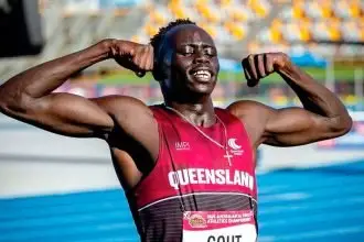 PUMPED UP: Gout Gout continues toput the athletics world on notice.