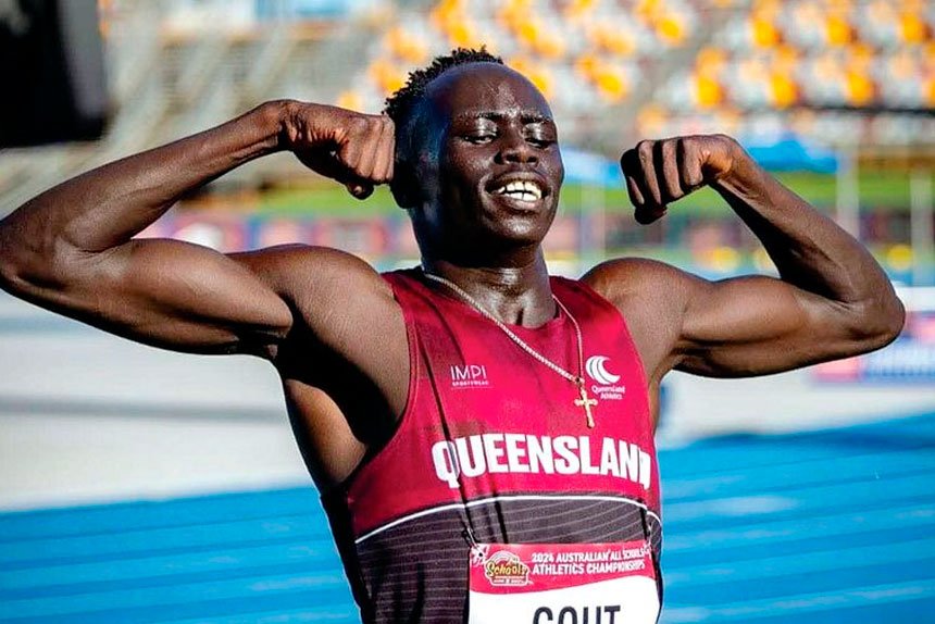PUMPED UP: Gout Gout continues toput the athletics world on notice.