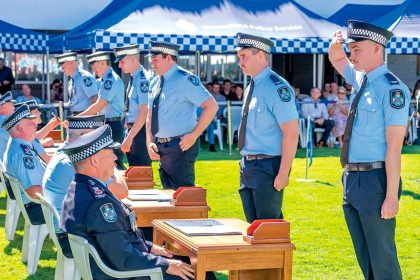 SET TO SERVE: New recruits are sworn in.