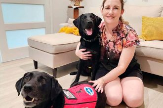 BEST FRIENDS: Dani Stevens with Nina and Baloo.