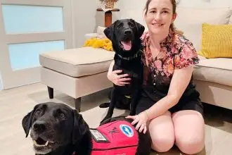 BEST FRIENDS: Dani Stevens with Nina and Baloo.