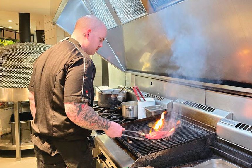 Chef Jake Walton working his magic in the kitchen.