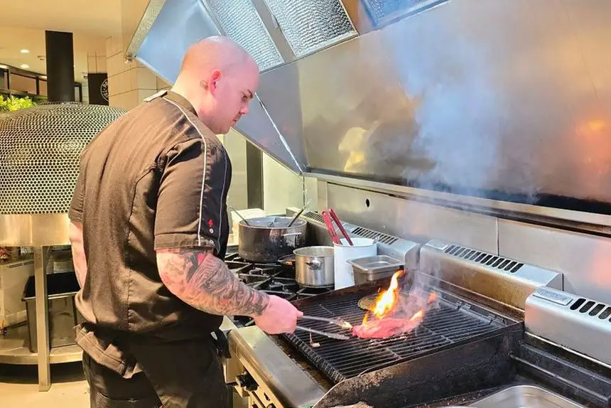 Chef Jake Walton working his magic in the kitchen.