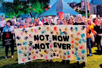 Not Now, Not Ever – the message was clear at the CBD vigil.