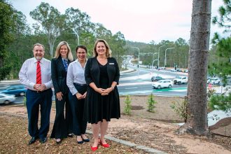 From left, Division 2 Councillors Paul Tully and Nicole Jonic, State Member for Jordan Charis Mullen and Ipswich Mayor Teresa Harding.