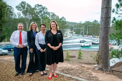 From left, Division 2 Councillors Paul Tully and Nicole Jonic, State Member for Jordan Charis Mullen and Ipswich Mayor Teresa Harding.