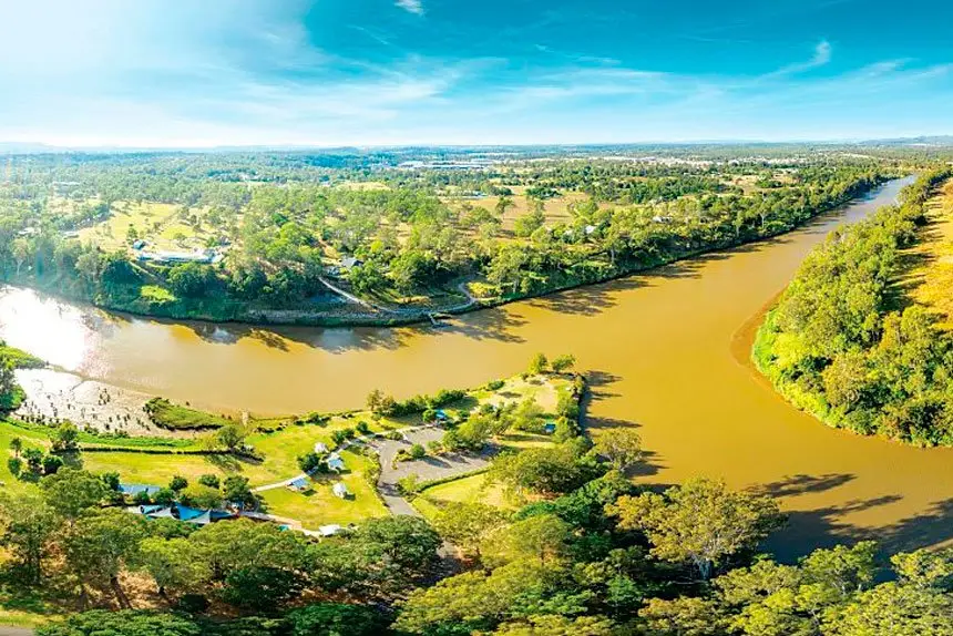 Where the waters meet: The Brisbane and Bremer Rivers converge at Barellan Point.