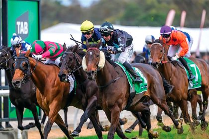 GIANT KILLER: Flash Aah flies home to win the Ipswich Cup in a major upset.