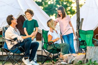 FUN FOR ALL: Family time beside an open fire, meet and greet with local Highland cattle, and plenty of that “country feel”.