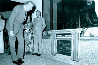 OPEN FOR BUSINESS: Prime Minister Gough Whitlam opens Ipswich Civic Centre in 1975. Photo: Picture Ipswich