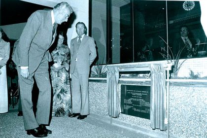 OPEN FOR BUSINESS: Prime Minister Gough Whitlam opens Ipswich Civic Centre in 1975. Photo: Picture Ipswich