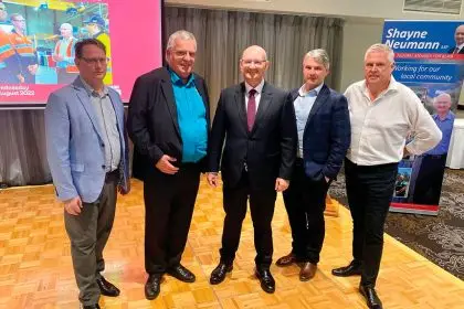 FLASHBACK: Federal Member for Blair Shayne Neumann, centre, with community and business leaders at the 2022 Blair Jobs Summit, which informed the Albanese Government’s Jobs and Skills Summit.