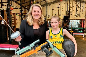 STAYING INVOLVED: Mayor Teresa Harding with budding modern pentathlete Charlie Wilson.