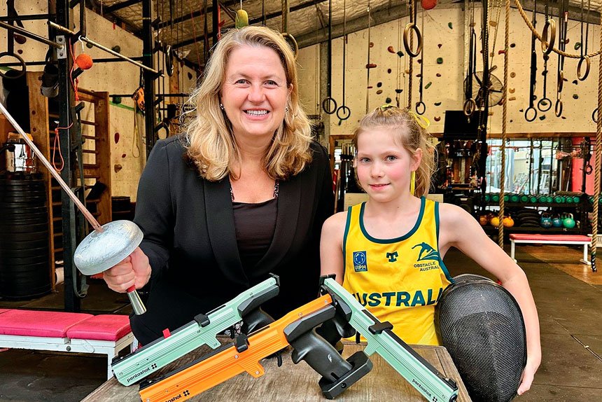 STAYING INVOLVED: Mayor Teresa Harding with budding modern pentathlete Charlie Wilson.