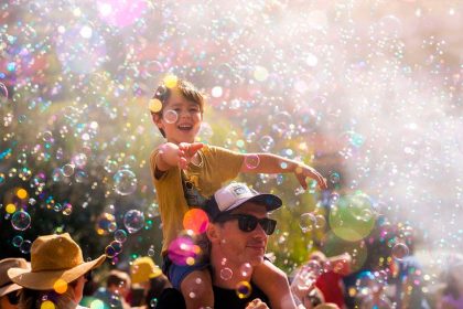 BUBBLING OVER: The Bubble Canteen added to the colour of the opening.