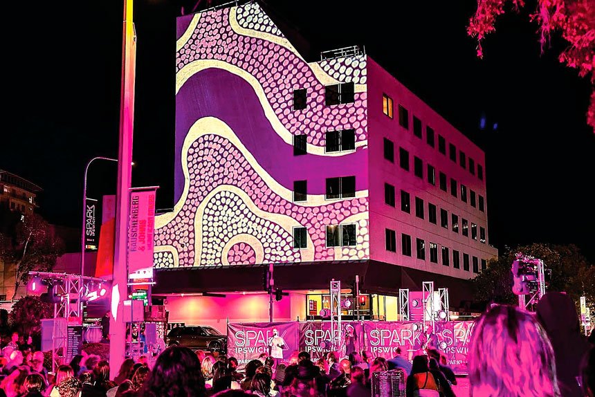Buildings throughout the city will be illuminated during the SPARK Festival.